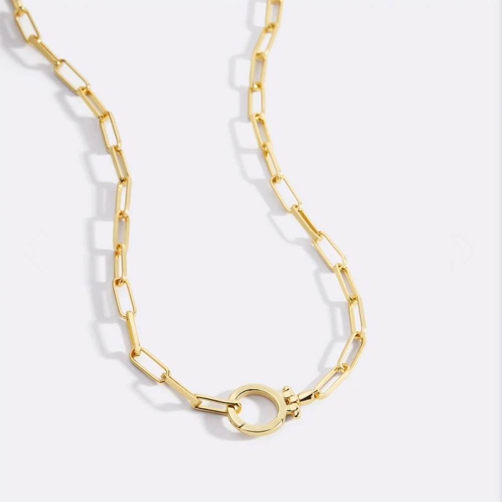 Mint Paperclip Necklace, Gold Color